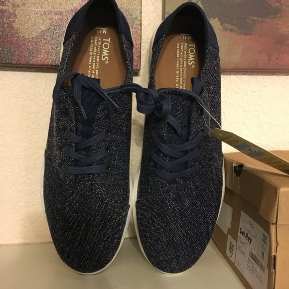 TOMS Del Rey woven sneakers, navy, NIB - Picture 2 of 5